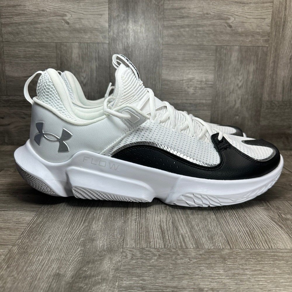 Under Armour Flow FUTR X 3 Mens 15 White Black Basketball Shoes NEW 3026630-100